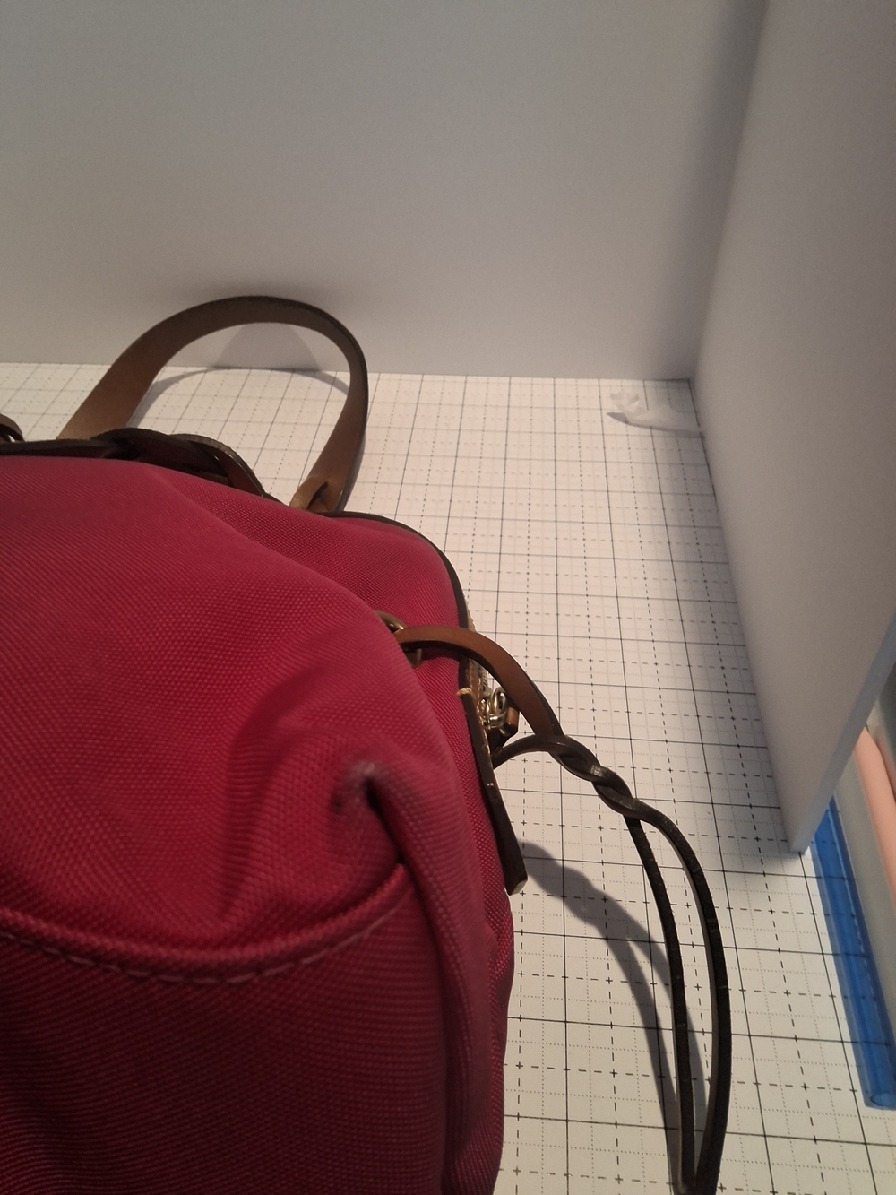 Dooney & Bourke Pink Nylon Satchel with Tan Leather Trim - Picture 7 of 14